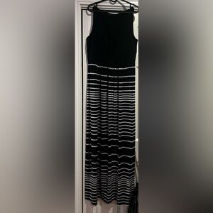 long maxi dress with stripes